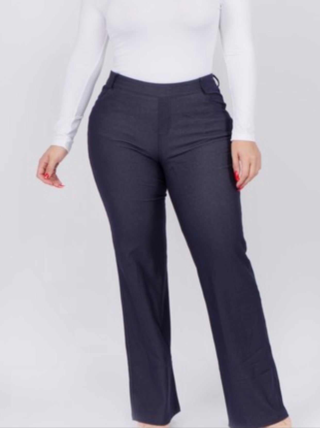 Versatile Cotton Blend Straight Leg BootCut Stretch Pants
