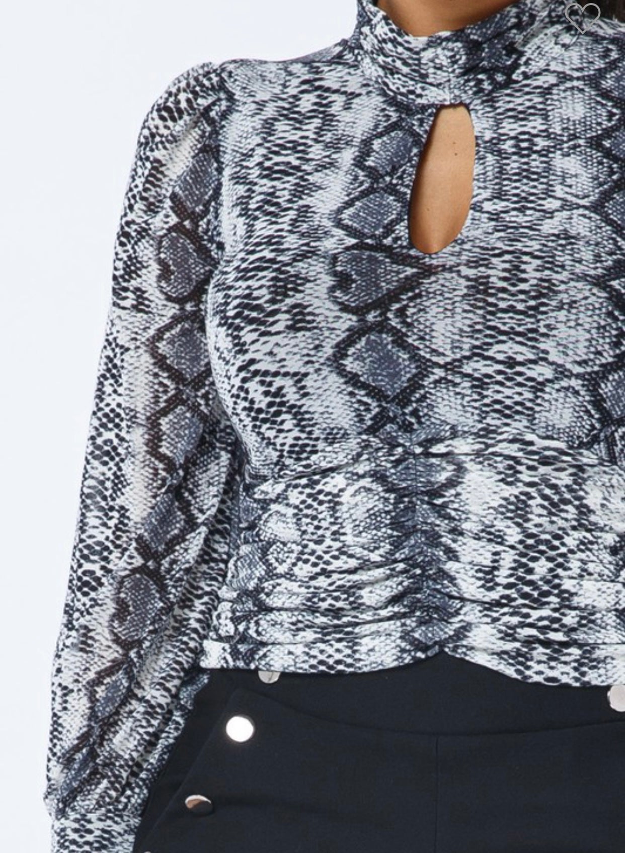 Animal print Keyhole blouse