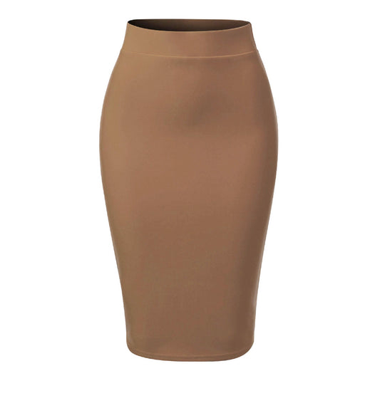 Khaki pencil skirt