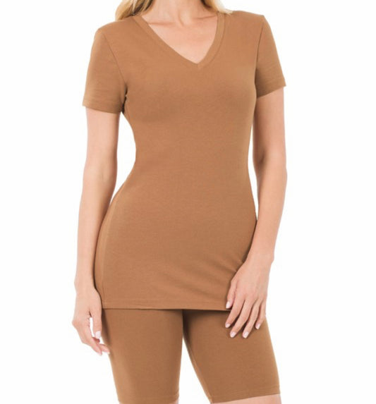 A V-Neck Spring/Summer set “Deep Caramel”