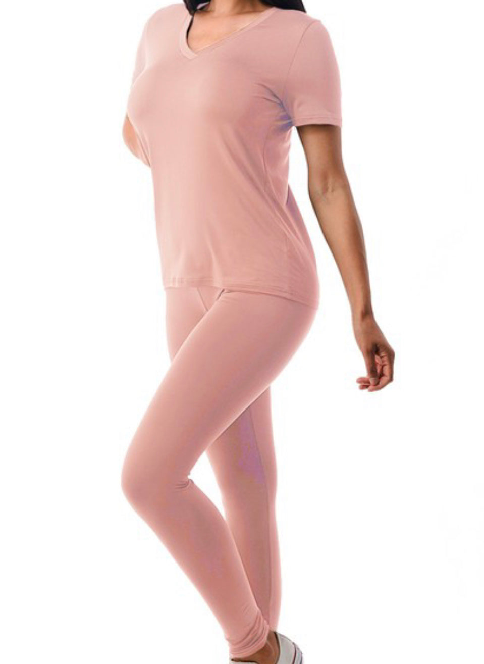 The "LOOSE FIT" V-Neck T-shirt & Legging Set