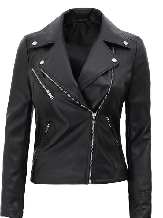 Black faux leather jacket