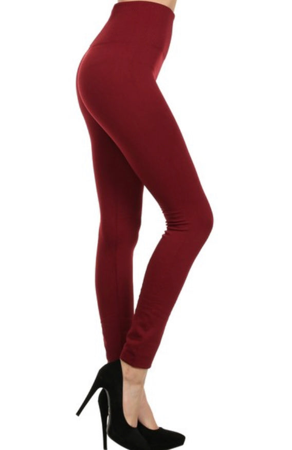 High Waisted Seamless Fleece Tights with Tummy Control