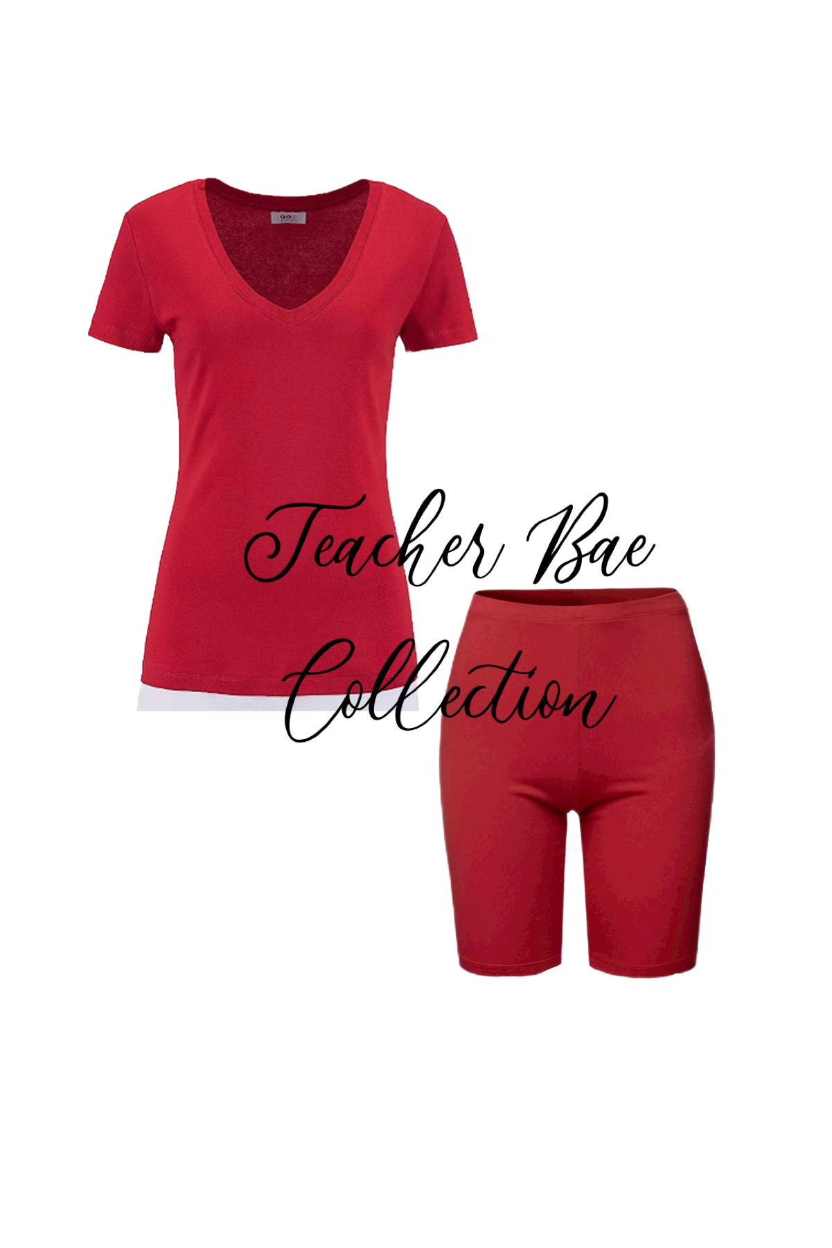 A V-Neck Spring/Summer set “Dark Red”