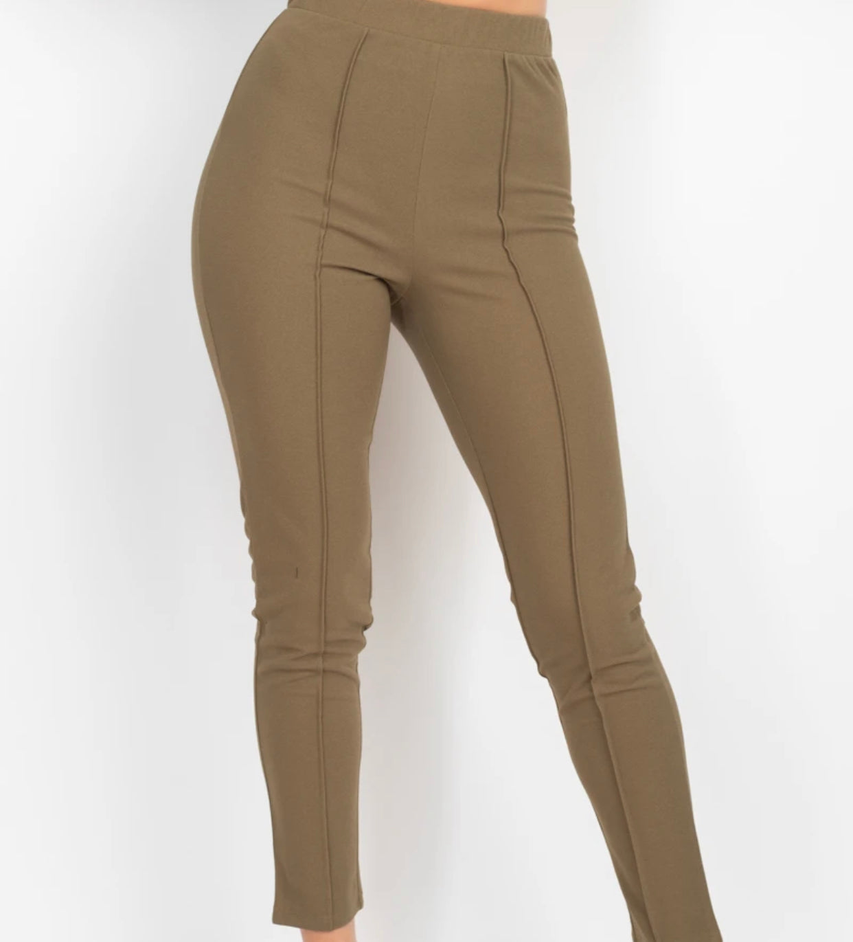 Light Olive - All Around Blazer Pants Set with Crop Top