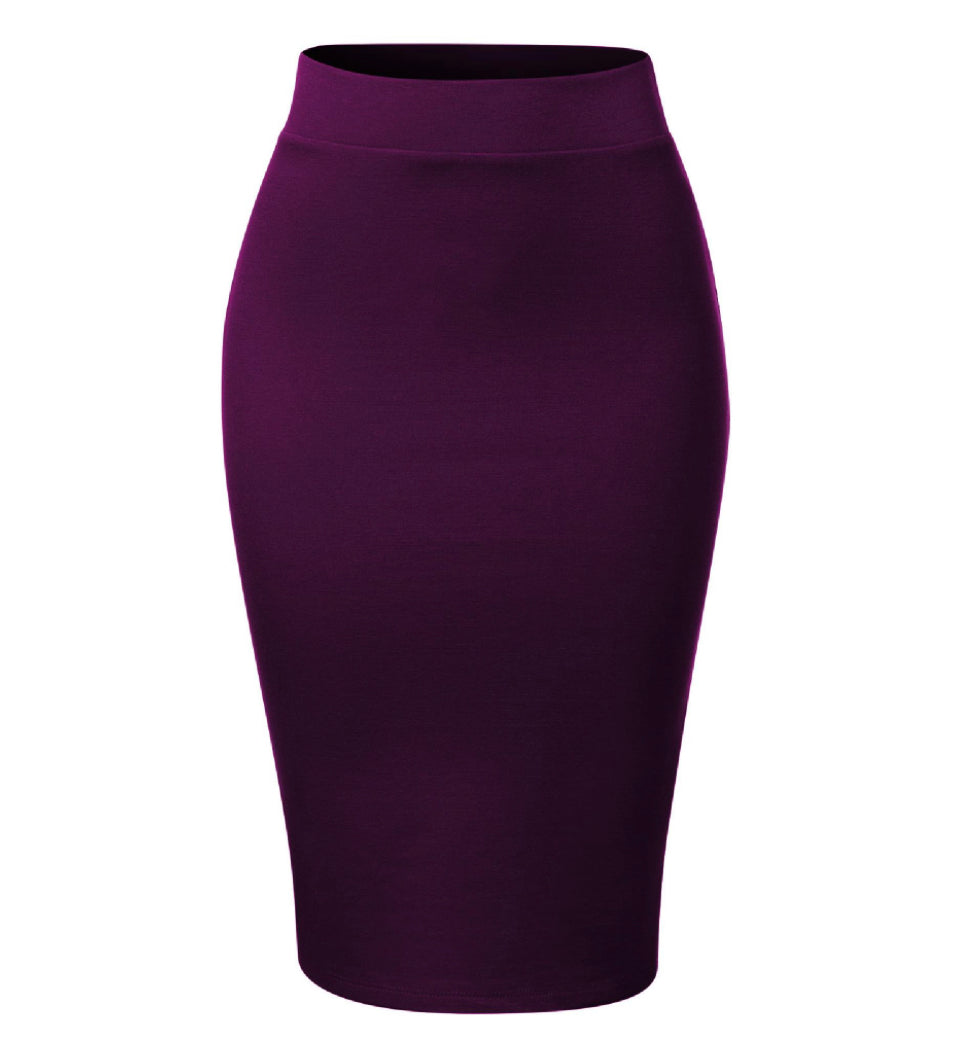 Dark Plum “Ready to Wear” Pencil Skirt