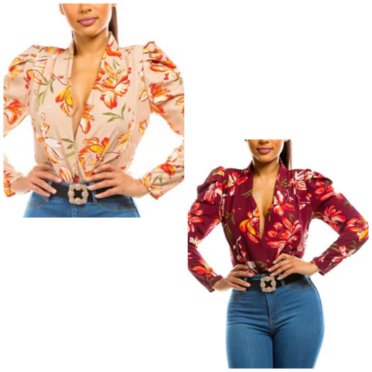 Aloha Flower Blouse (bodysuit)