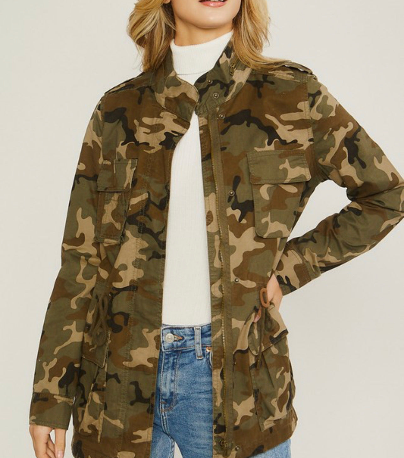 JACKET - ARMY UTILITY WITH DRAWSTRING WAIST