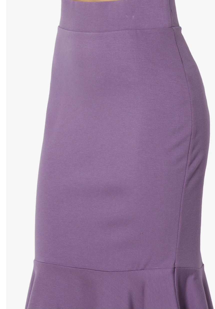 Classy plus knee length mermaid hem skirt