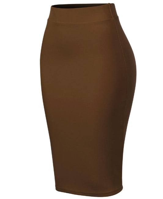 Mocha pencil skirt