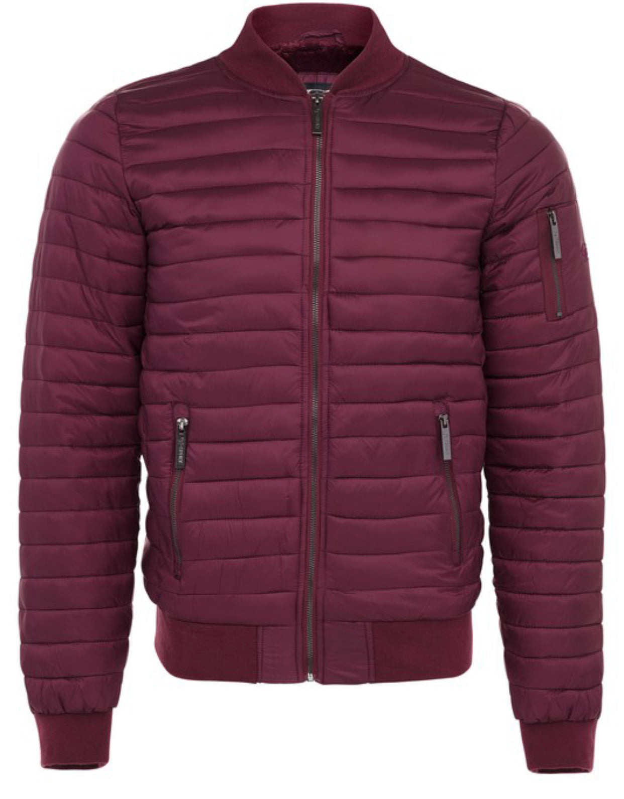 Men's Maroon Puffer jacket with faux fur lining