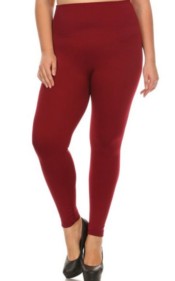 High Waisted Seamless Fleece Tights with Tummy Control