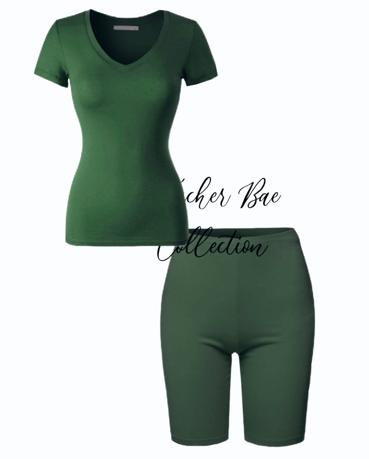 A V-Neck Spring/Summer set “Army Green”