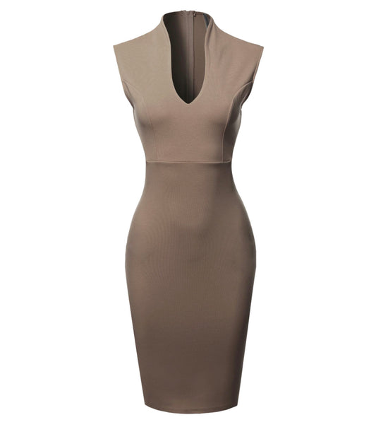 Mocha Elegant classic work dress