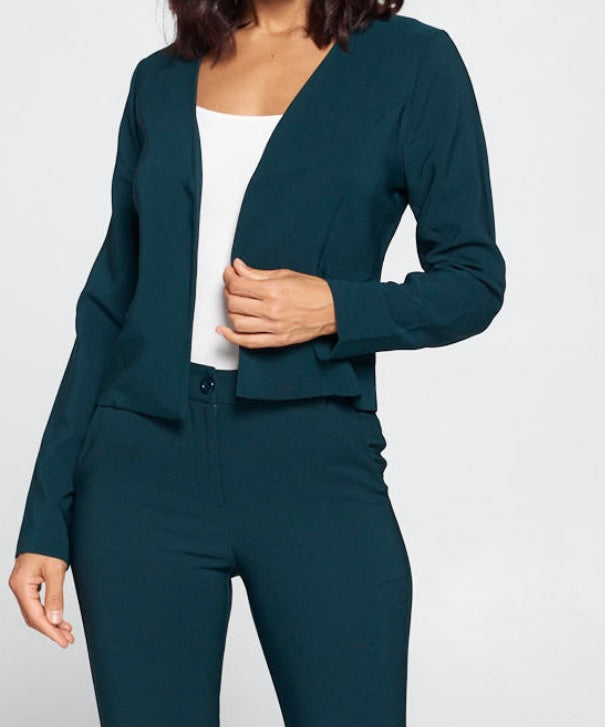 Chic Dark Green Blazer