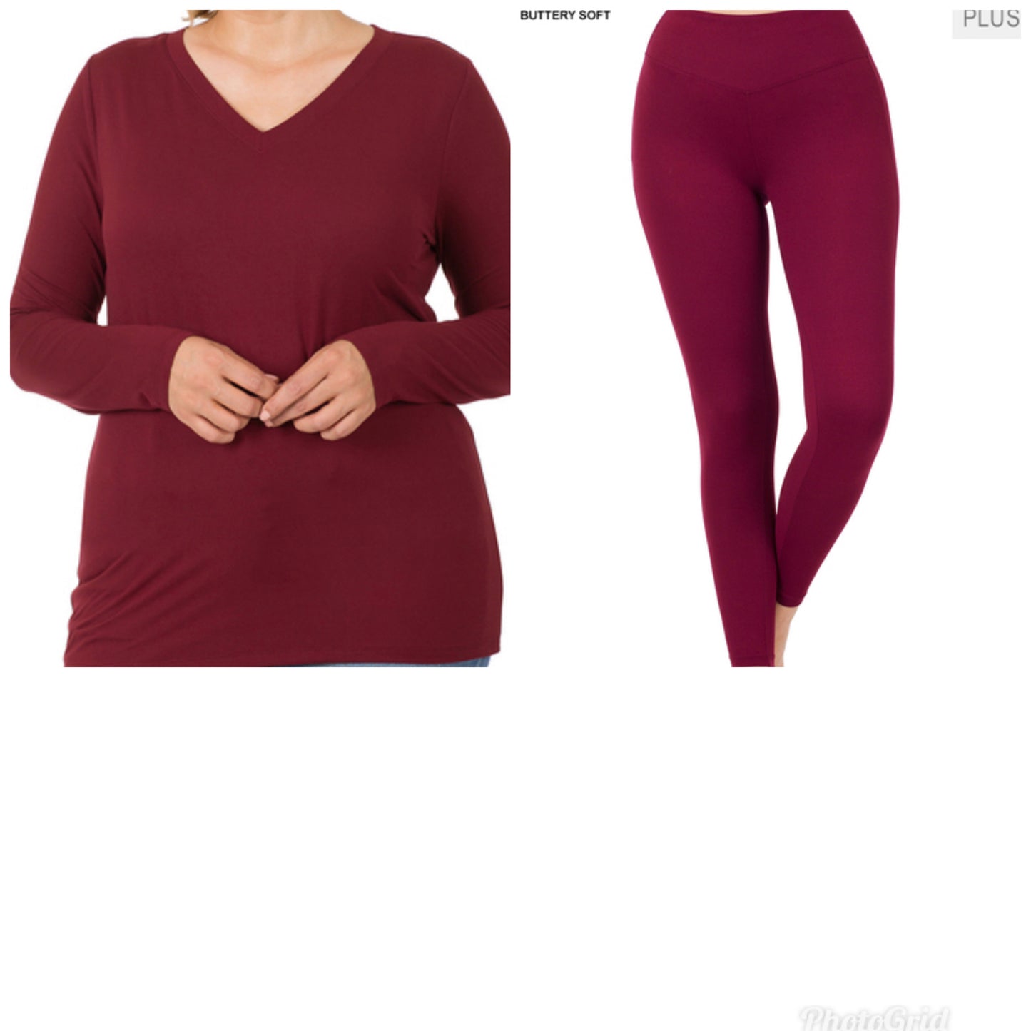 Plus Size Burgundy 2pc