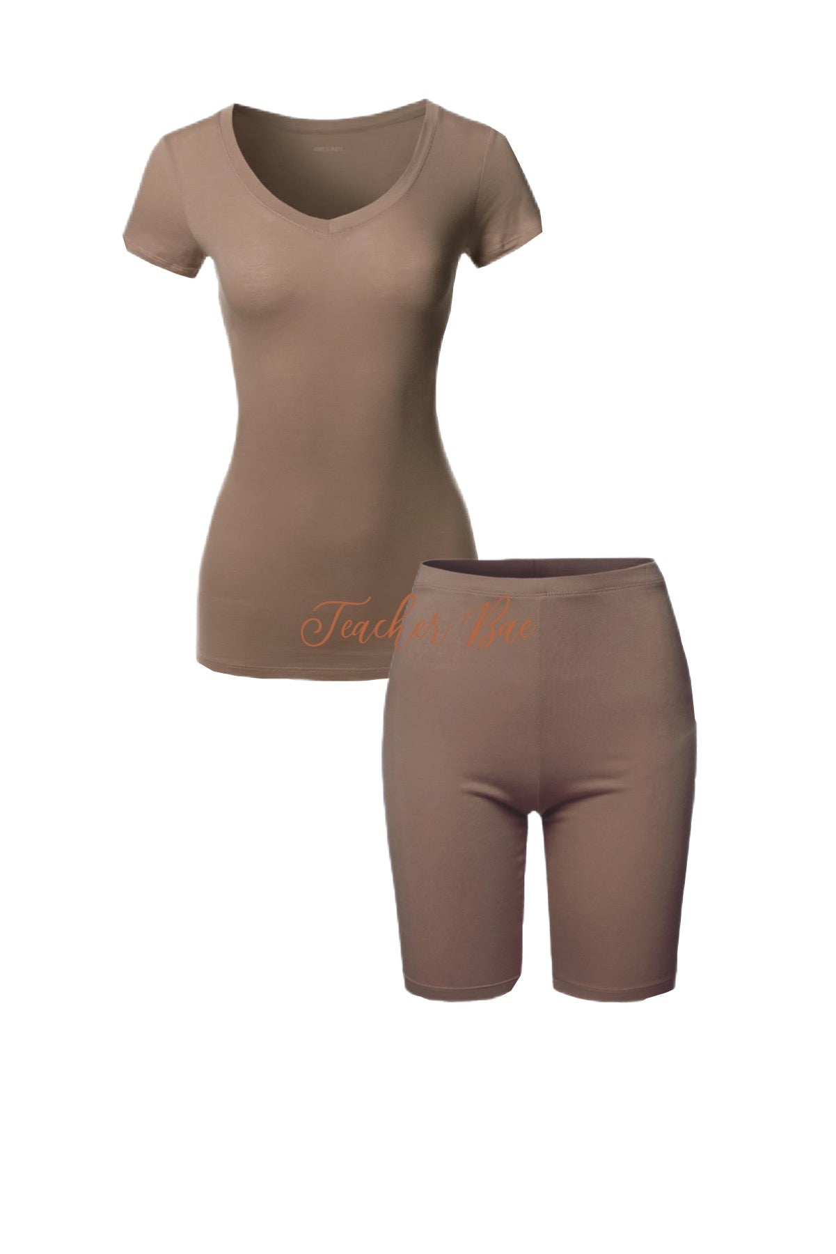 A V-Neck Spring/Summer set “Mocha”