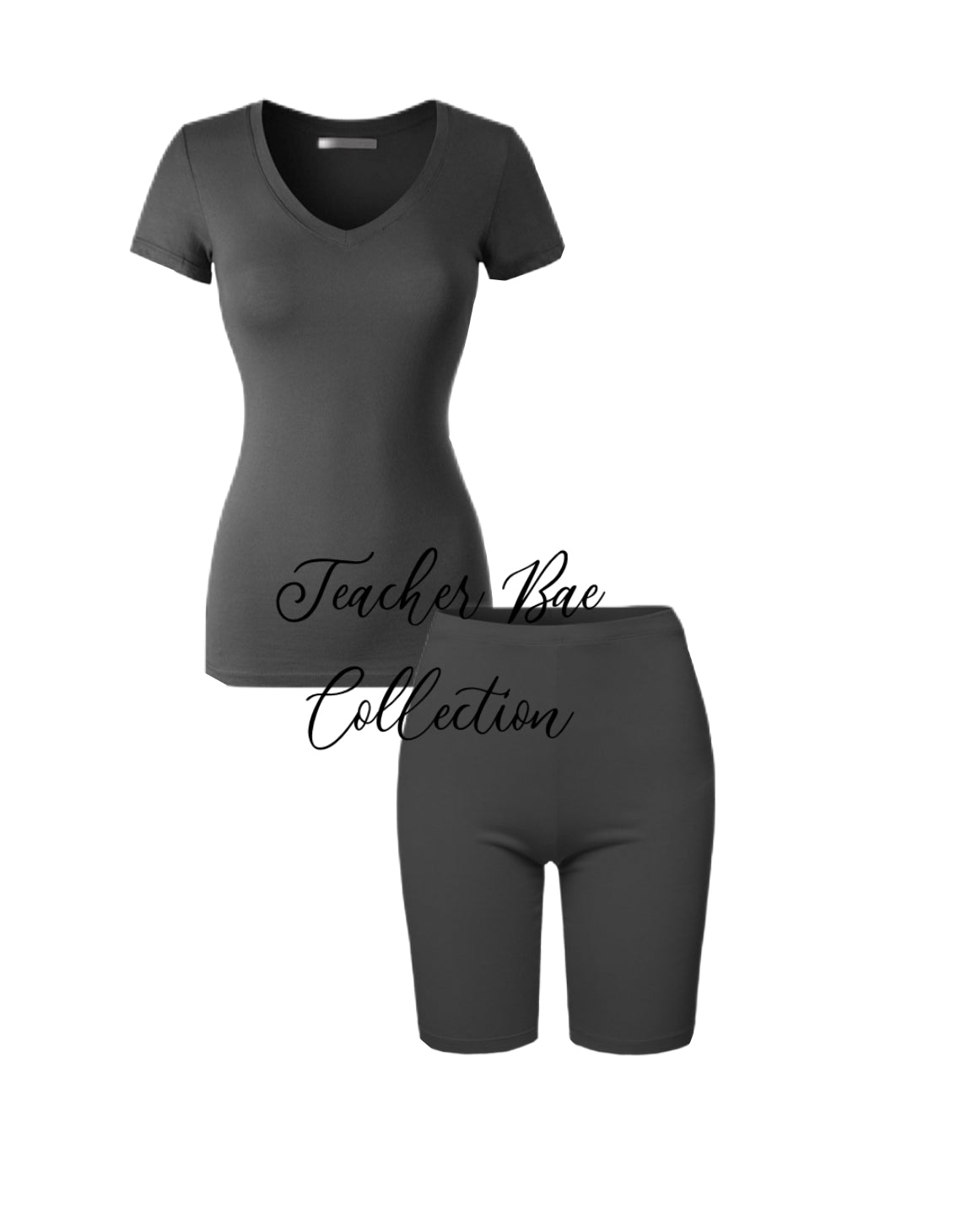 A V-Neck Spring/Summer set “Charcoal”