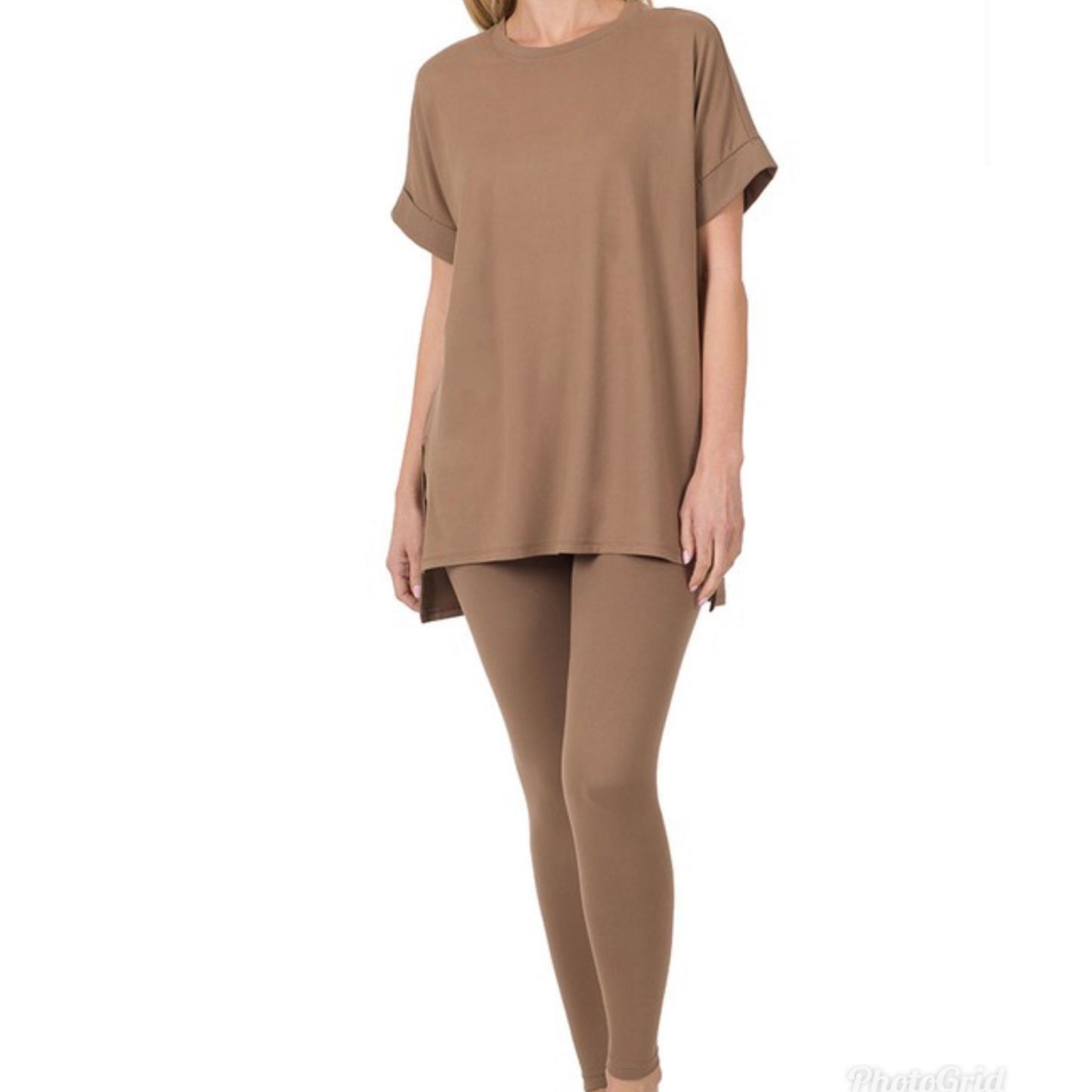 Chic On-The-Go MICROFIBER SET (Mocha) round neck