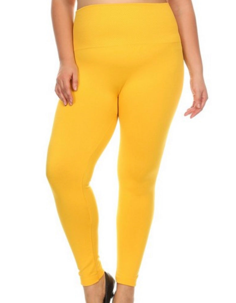 High Waisted Seamless Fleece Tights with Tummy Control