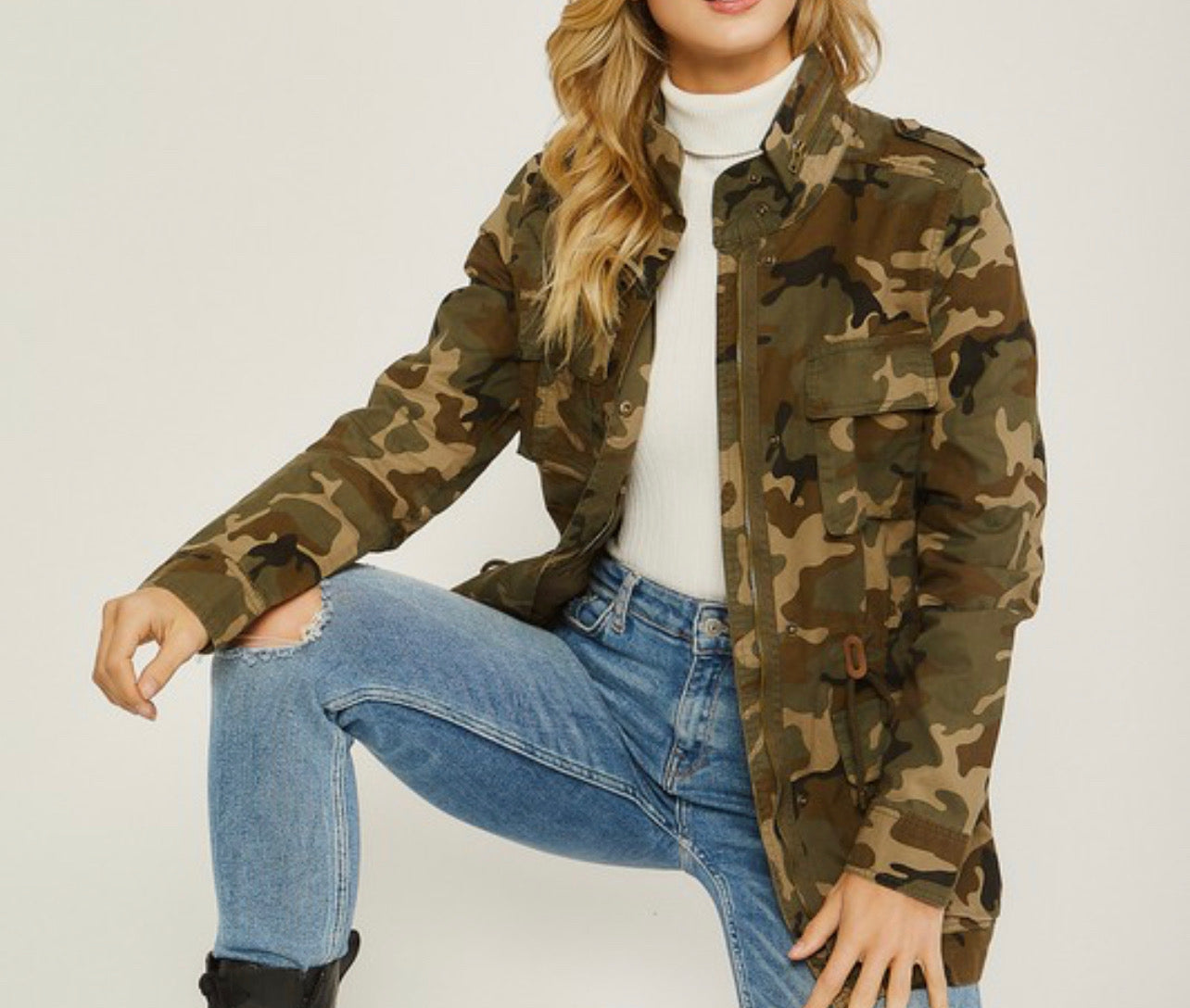 JACKET - ARMY UTILITY WITH DRAWSTRING WAIST