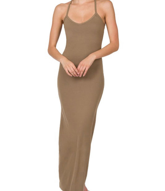 Summertime fine Racerback dress Mocha