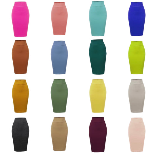 Classic Popular High Waist Tummy Control Pencil (PLUS SIZE)Skirt