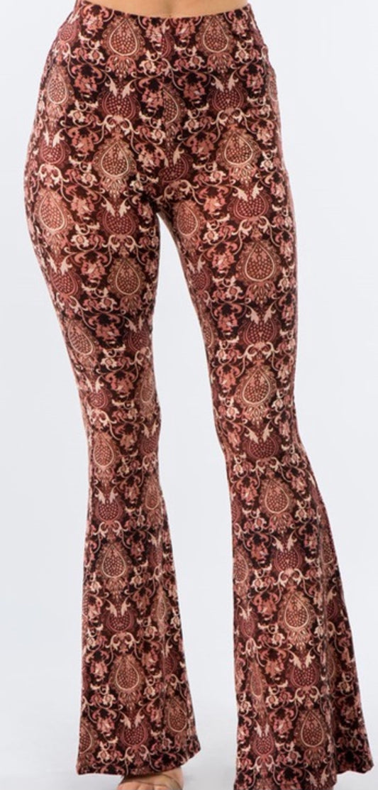 Print Bell Bottom Pants