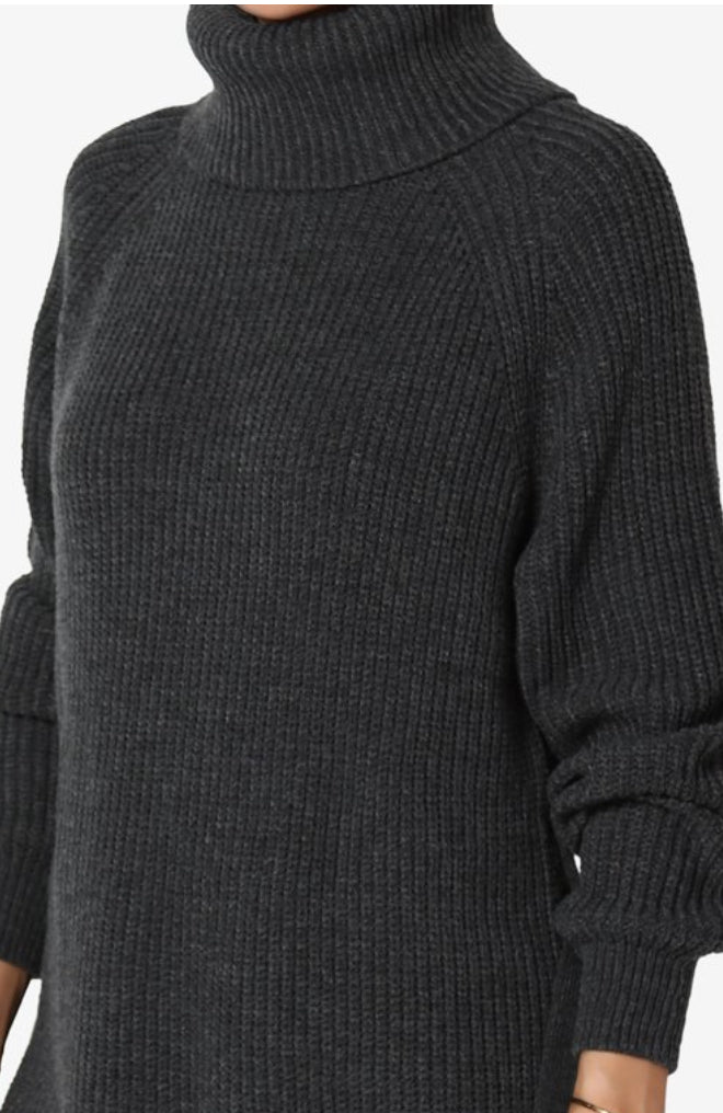 SWEATER DRESS BELTED TURTLENECK SWEATER DRESS (25% OFF)