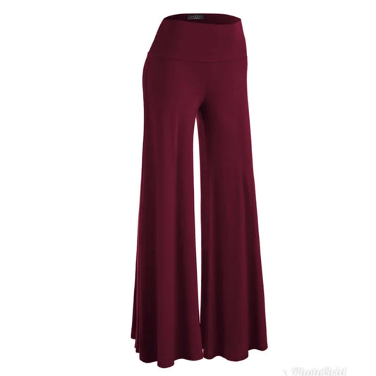 Chic Wide Leg Spring Palazzo Pants “ Burgundy”