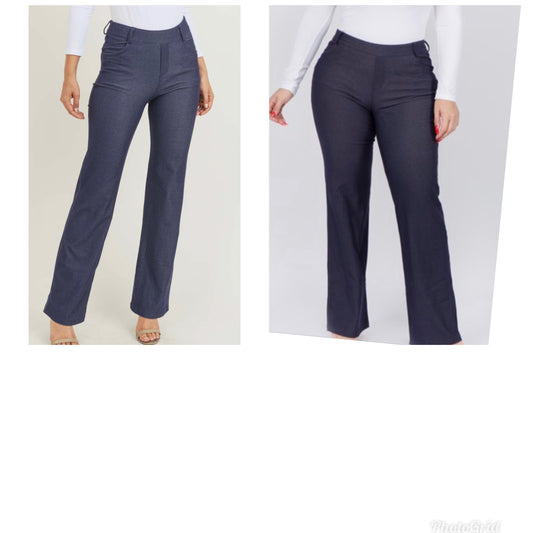 Versatile Cotton Blend Straight Leg BootCut Stretch Pants