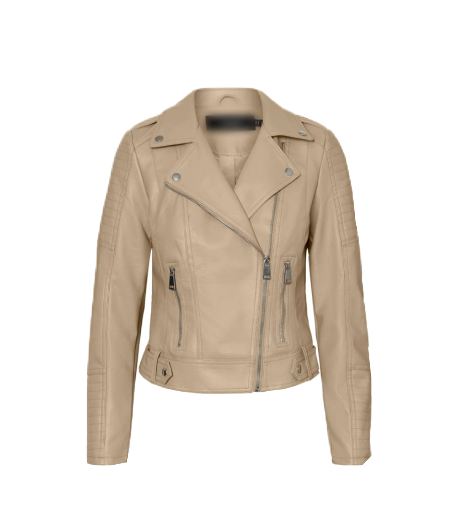 Light Mocha faux leather jacket